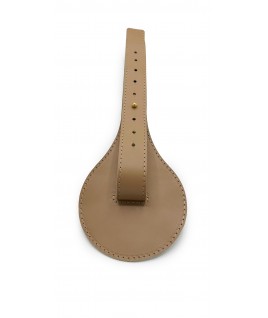 Macaron Leather Waist Belt In Dark Beige